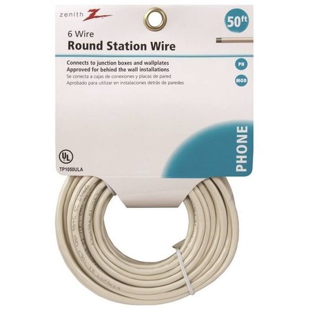 ZENITH Wire Telephone Rnd 6W 50Ft Alm TP1050ULA